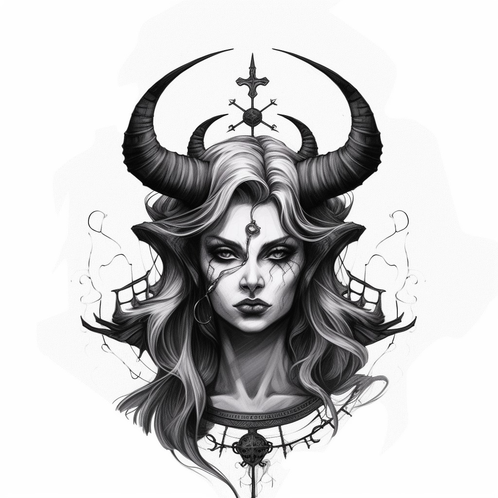 Lilith - tatoo inspirace via AI Midjourney 7