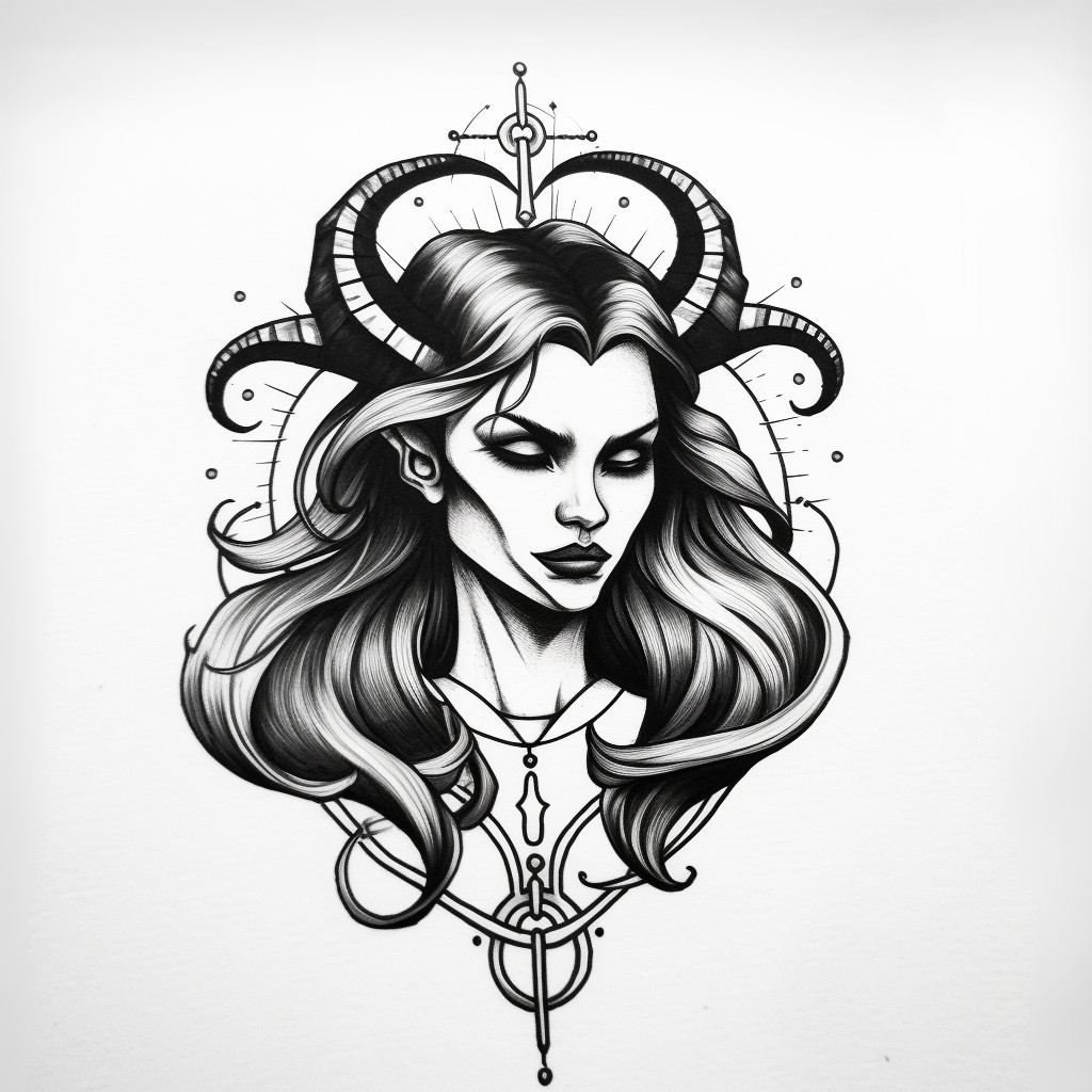 Lilith - tatoo inspirace via AI Midjourney 4