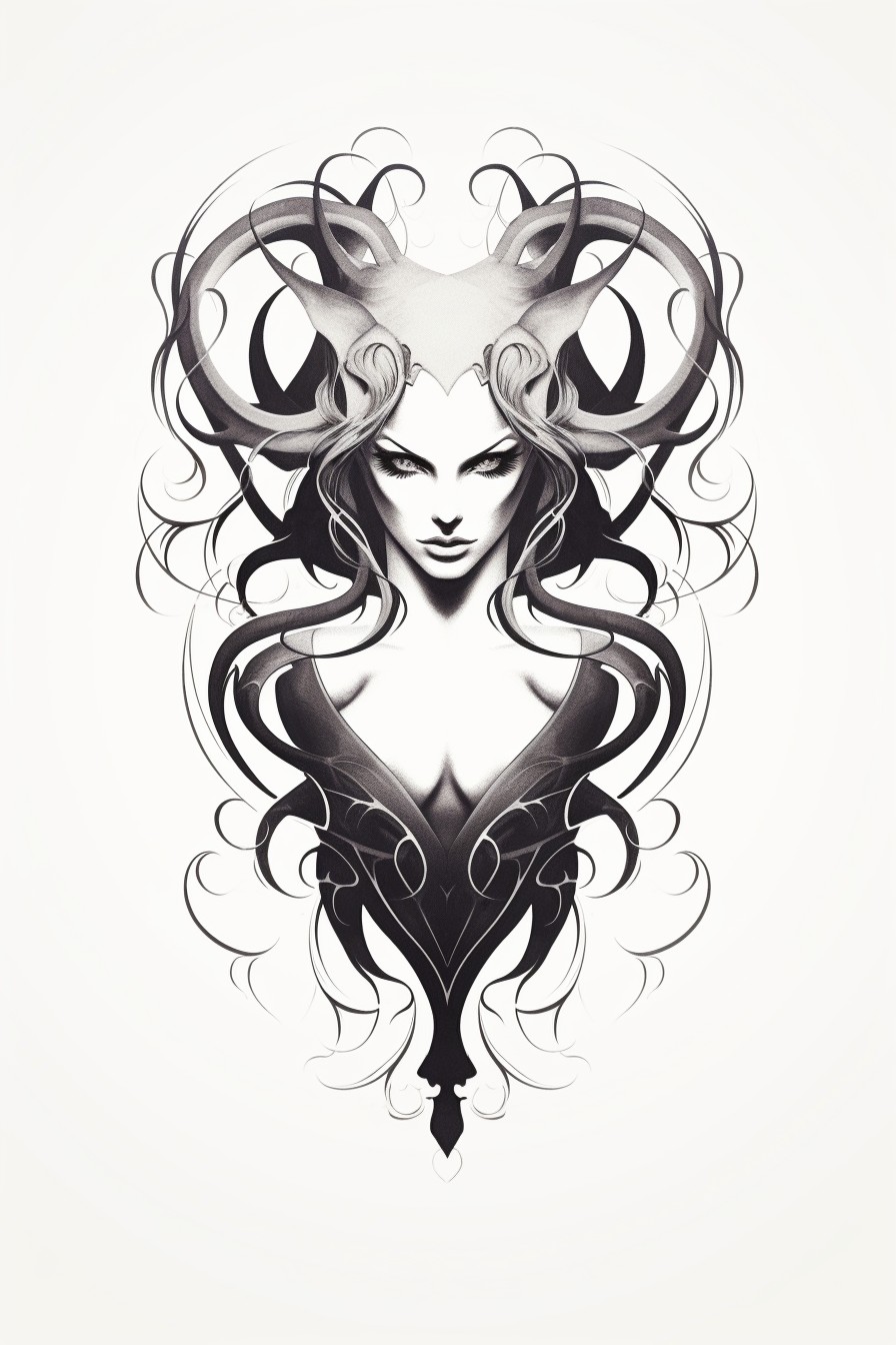 Lilith - tatoo inspirace via AI Midjourney 13